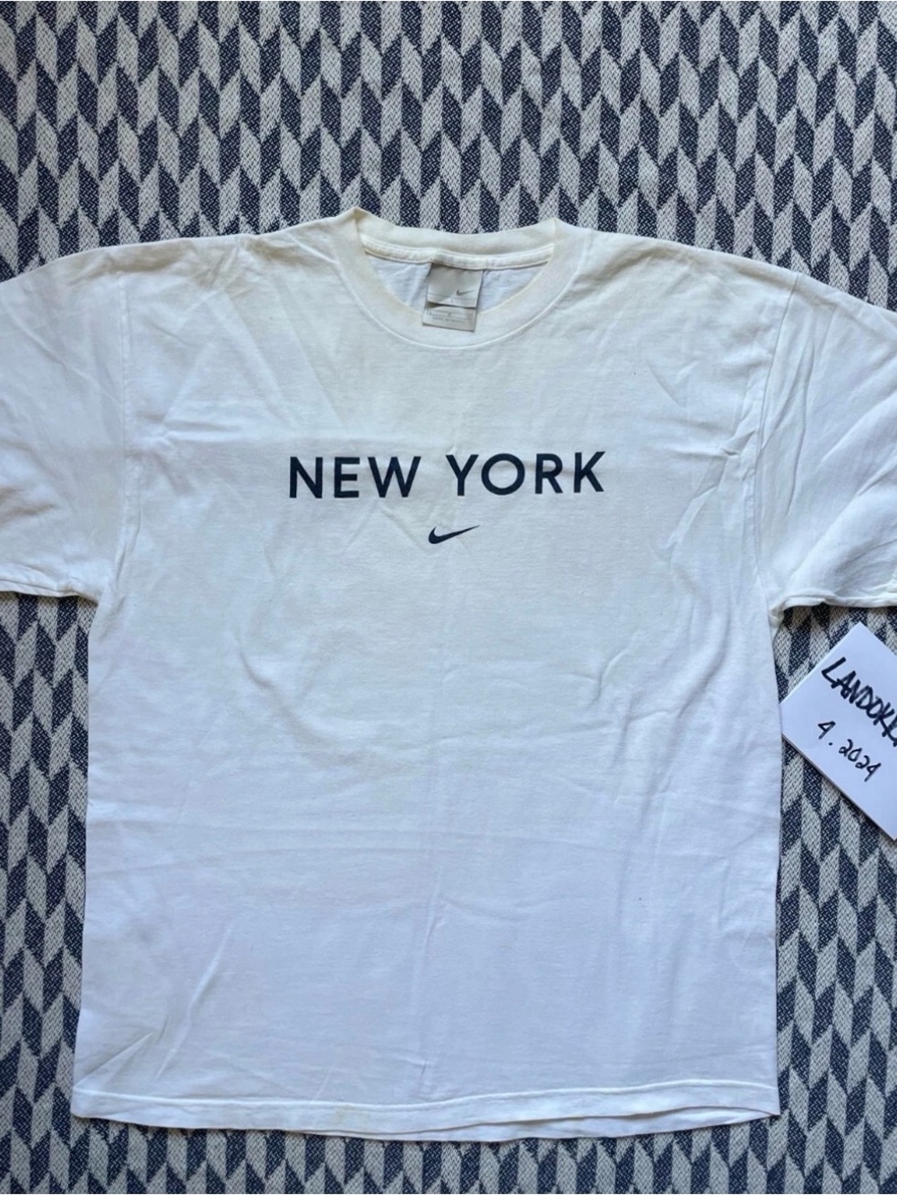 Vintage 90s Nike New York Logo White Men's T‑Shirt